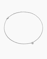 Petite Infinity Pendant Necklace in Sterling Silver with Diamonds, 8mm